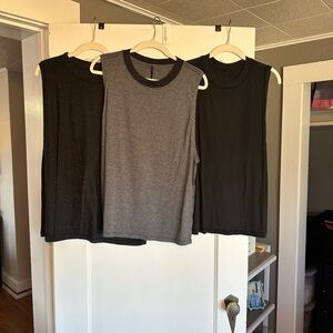 lululemon athletica Black and Gray Muscle Tees